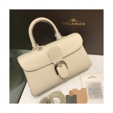 Delvaux 2019 Brillant Leather Tote Shoulder Bag,28CM - 델보 2019 브리앙 레더 토트 숄더백,DVB0279.28CM,화이트