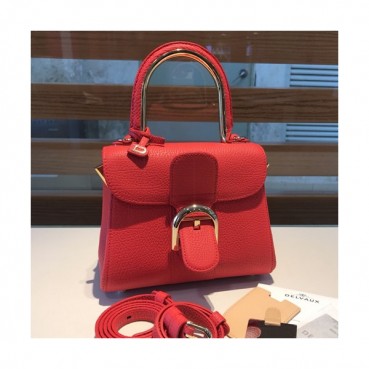 Delvaux 2019 Brillant Leather Tote Shoulder Bag,20CM - 델보 2019 브리앙 레더 토트 숄더백,DVB0278.20CM,레드