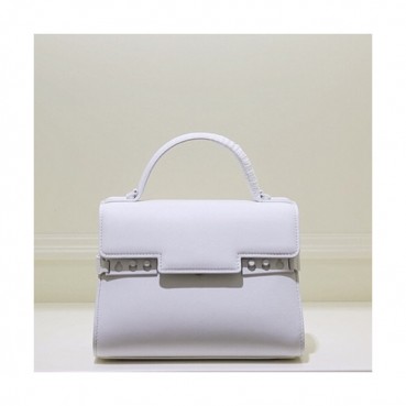 Delvaux 2019 Tempete Leather Tote Shoulder Bag,20.5CM - 델보 2019 톰페트 레더 토트 숄더백,DVB0273.20.5CM,화이트