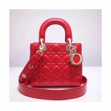 Dior 2019 Lady Dior Tote Shoulder Bag,20CM - 디올 2019 레이디 디올 토트 숄더백 DIOB0241,20CM,레드(금장)