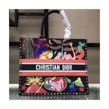 Dior 2019 Women Leather Book Tote Shopper Bag ,41.5CM - 디올 2019 여성용 레더 북 토트 쇼퍼백  DIOB0222,41.5CM,블랙