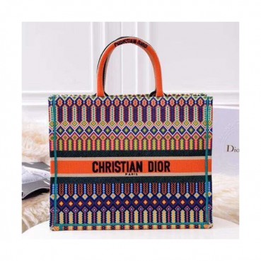 Dior 2019 Women Canvas Book Tote Shopper Bag ,41.5CM - 디올 2019 여성용 캔버스 북 토트 쇼퍼백  DIOB0220,41.5CM,오렌지