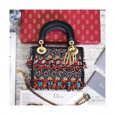 [매장판]Dior 2019 Lady Dior Mini Tote Shoulder Bag,17CM - 디올 2019 레이디 디올 미니 토트 숄더백 DIOB0082,17CM,블랙(금장)