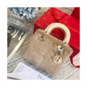 Dior 2019 Mini Lady Tote Shoulder Bag,17CM - 디올 2019 미니 레이디 토트 숄더백 DIOB0078,17CM,베이지(은장)