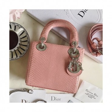 Dior 2019 Lady Dior Mini Tote Shoulder Bag,17CM - 디올 2019 레이디 디올 미니 토트 숄더백 DIOB0056,17CM,연핑크(은장)