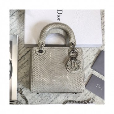 Dior 2019 Lady Dior Mini Tote Shoulder Bag,17CM - 디올 2019 레이디 디올 미니 토트 숄더백 DIOB0051,17CM,그레이(은장)