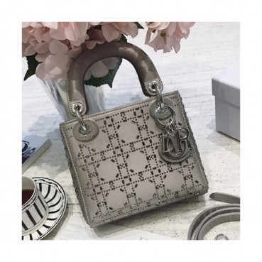 Dior 2019 Lady Dior Mini Tote Shoulder Bag,17CM - 디올 2019 레이디 디올 미니 토트 숄더백 DIOB0049,17CM,그레이(은장)