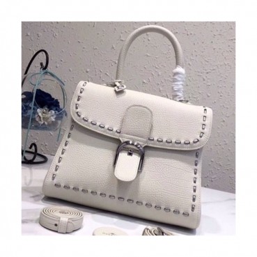 Delvaux 2019 Brillant Leather Tote Shoulder Bag,28 CM - 델보 2019 브리앙 레더 토트 숄더백,DVB0253.28 CM,화이트