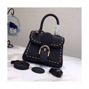 Delvaux 2019 Brillant Leather Tote Shoulder Bag,20CM - 델보 2019 브리앙 레더 토트 숄더백,DVB0250.20CM,블랙