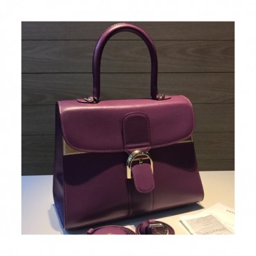 Delvaux 2019 Brillant Frence Box Leather Tote Shoulder Bag,28 CM - 델보 2019 브리앙 프렌스 박스 레더 토트 숄더백,DVB0245.28 CM,퍼플