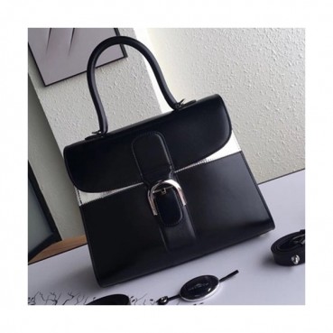 Delvaux 2019 Brillant Frence Box Leather Tote Shoulder Bag,28 CM - 델보 2019 브리앙 프렌스 박스 레더 토트 숄더백,DVB0243.28 CM,블랙