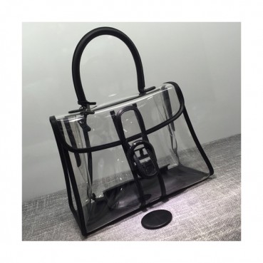 Delvaux 2019 Brillant X-ray PVC Tote Shoulder Bag,28CM 