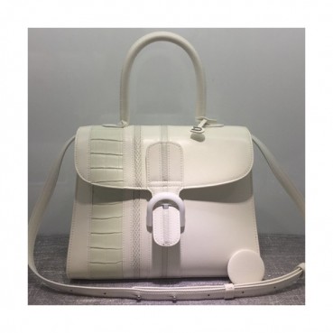 [럭셔리]Delvaux 2019 Brillant Leather Tote Shoulder Bag,28 CM - 델보 2019 브리앙 레더 토트 숄더백,DVB0221.28 CM,화이트
