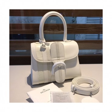 Delvaux 2019 Brillant Leather Tote Shoulder Bag,20CM - 델보 2019 브리앙 레더 토트 숄더백,DVB0220.20CM,화이트