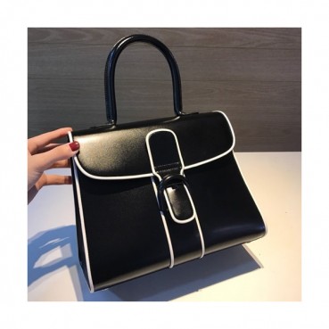Delvaux 2019 Brillant Leather Tote Shoulder Bag,28 CM - 델보 2019 브리앙 레더 토트 숄더백,DVB0217.28 CM,블랙