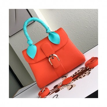 Delvaux 2019 Leather Tote Shoulder Bag,28 CM - 델보 2019 레더 토트 숄더백,DVB0193.28 CM,오렌지