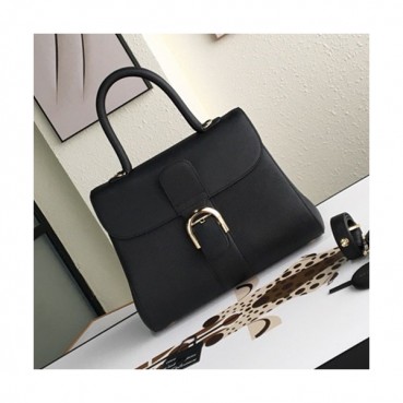 Delvaux 2019 Leather Tote Shoulder Bag,28 CM - 델보 2019 레더 토트 숄더백,DVB0190.28 CM,블랙