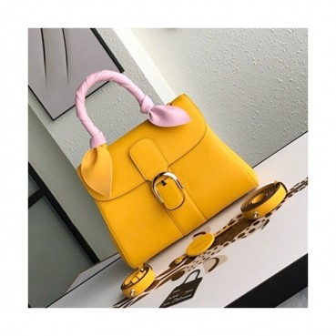 Delvaux 2019 Leather Tote Shoulder Bag,28 CM - 델보 2019 레더 토트 숄더백,DVB0181.28 CM,옐로우