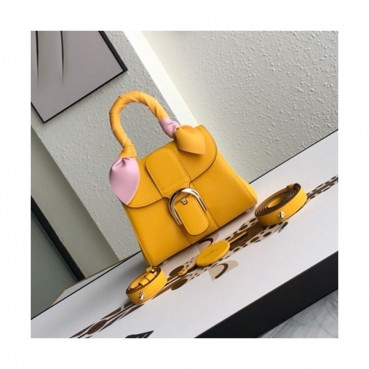 Delvaux 2019 Leather Tote Shoulder Bag,20CM - 델보 2019 레더 토트 숄더백,DVB0179.20CM,옐로우