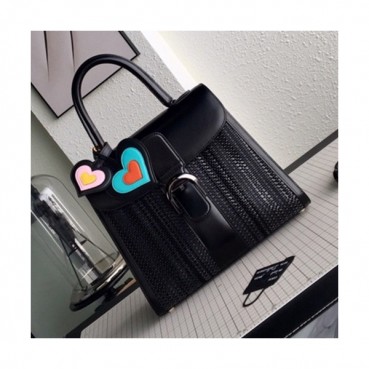Delvaux 2019 Leather Tote Shoulder Bag,28 CM - 델보 2019 레더 토트 숄더백,DVB0163.28 CM,블랙