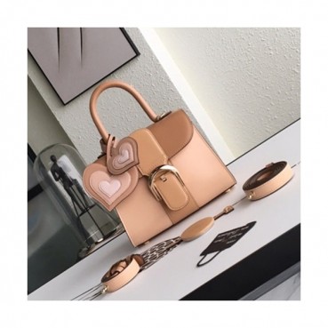 Delvaux 2019 Brillant Leather Tote Shoulder Bag,20CM - 델보 2019 브리앙 레더 토트 숄더백,DVB0158.20CM,베이지핑크+연브라운
