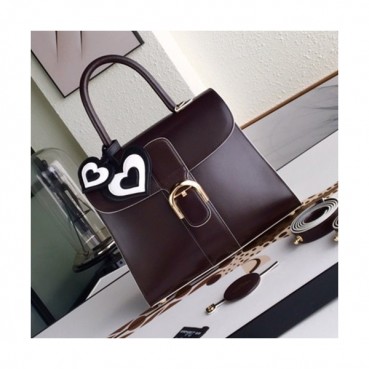 Delvaux 2019 Brillant Leather Tote Shoulder Bag,28 CM - 델보 2019 브리앙 레더 토트 숄더백,DVB0151.28 CM,다크브라운