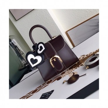 Delvaux 2019 Brillant Leather Tote Shoulder Bag,20CM - 델보 2019 브리앙 레더 토트 숄더백,DVB0150.20CM,다크브라운