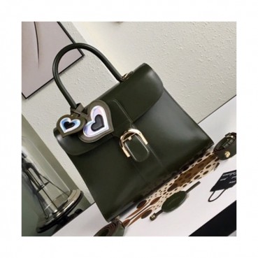 Delvaux 2019 Brillant Leather Tote Shoulder Bag,28 CM - 델보 2019 브리앙 레더 토트 숄더백,DVB0143.28 CM,다크그린
