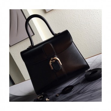 Delvaux 2019 Brillant Leather Tote Shoulder Bag,28 CM - 델보 2019 브리앙 레더 토트 숄더백,DVB0139.28 CM,블랙