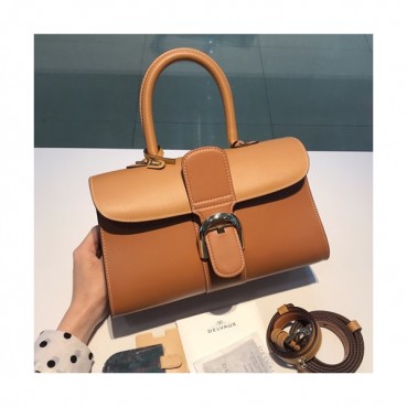 Delvaux 2019 Brillant Leather Tote Shoulder Bag,28s CM - 델보 2019 브리앙 레더 토트 숄더백,DVB0136.28s CM,브라운