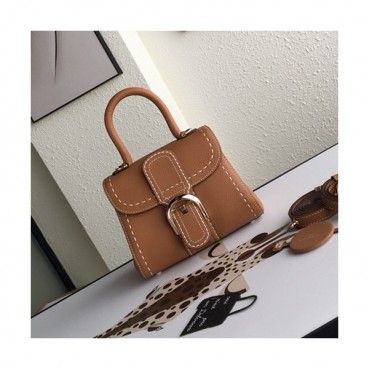 Delvaux 2019 Leather Tote Shoulder Bag,20CM - 델보 2019 레더 토트 숄더백,DVB0102.20CM,브라운