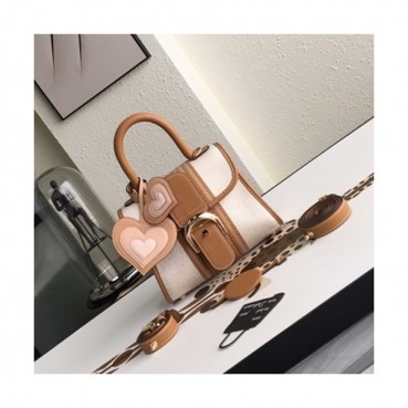 Delvaux 2019 Leather Tote Shoulder Bag,20CM - 델보 2019 레더 토트 숄더백,DVB0084.20CM,베이지+브라운