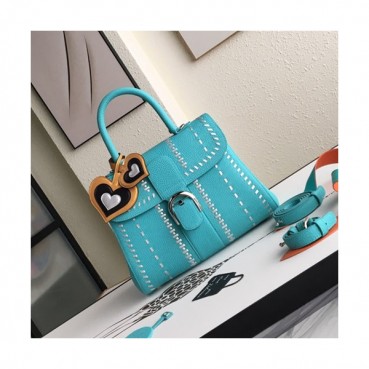 Delvaux 2019 Leather Tote Shoulder Bag,28 CM - 델보 2019 레더 토트 숄더백,DVB0074.28 CM,스카이블루
