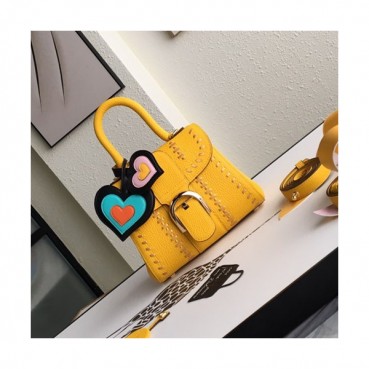 Delvaux 2019 Leather Tote Shoulder Bag,20CM - 델보 2019 레더 토트 숄더백,DVB0069.20CM,옐로우