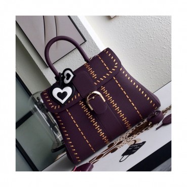Delvaux 2019 Leather Tote Shoulder Bag,36 CM - 델보 2019 레더 토트 숄더백,DVB0050.36 CM,퍼플