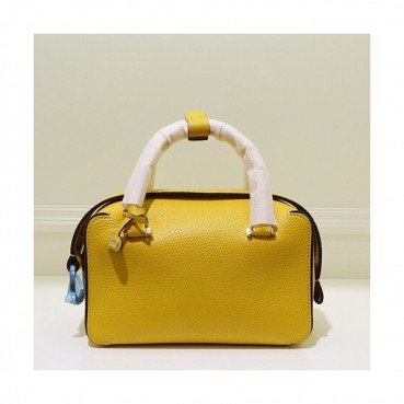 Delvaux 2019 Cool Box Leather Tote Shoulder Bag,23/28CM - 델보 2019 쿨 박스 레더 토트 숄더백,DVB0042.23/28CM,옐로우