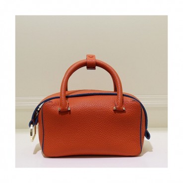 Delvaux 2019 Cool Box Leather Tote Shoulder Bag,23/28CM - 델보 2019 쿨 박스 레더 토트 숄더백,DVB0041.23/28CM,오렌지
