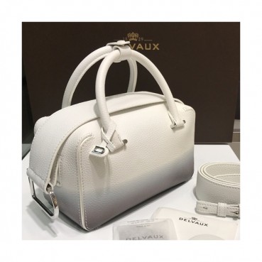 Delvaux 2019 Cool Box Leather Tote Shoulder Bag,22CM - 델보 2019 쿨 박스 레더 토트 숄더백,DVB0032.22CM,화이트
