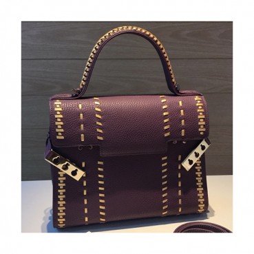 Delvaux 2019 Tempete Leather Tote Shoulder Bag,28CM - 델보 2019 톰페트 레더 토트 숄더백,DVB0030.28CM,퍼플