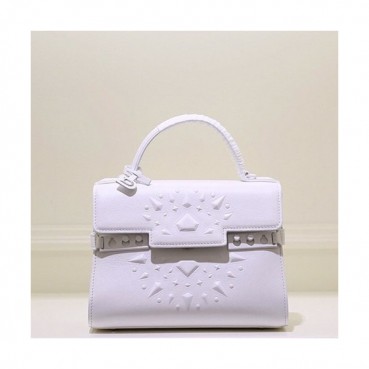 Delvaux 2019 Tempete Leather Tote Shoulder Bag,20.5CM - 델보 2019 톰페트 레더 토트 숄더백,DVB0020.20.5CM,화이트