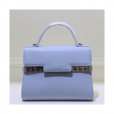Delvaux 2019 Tempete Leather Tote Shoulder Bag,21/27.5CM - 델보 2019 톰페트 레더 토트 숄더백,DVB0018 .21/27.5CM,스카이블루