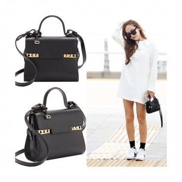 Delvaux 2019 Tempete Leather Tote Shoulder Bag,21/27.5CM - 델보 2019 톰페트 레더 토트 숄더백,DVB0016.21/27.5CM,블랙 