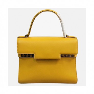 Delvaux 2019 Tempete Leather Tote Shoulder Bag,21/27.5CM - 델보 2019 톰페트 레더 토트 숄더백,DVB0011.21/27.5CM,옐로우