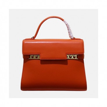 [매장판][시선강탈]Delvaux 2019 Tempete Leather Tote Shoulder Bag,21/27.5CM - 델보 2019 톰페트 레더 토트 숄더백,DVB0008 .21/27.5CM,오렌지