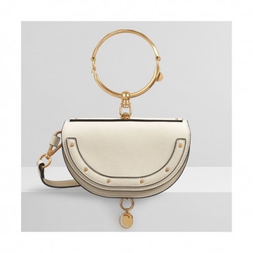 Chole 2019 Nile Leather Tote Shoulder Bag, 20cm -  끌로에 2019 나일 레더 토트 숄더백,CLB0099,20cm,화이트
