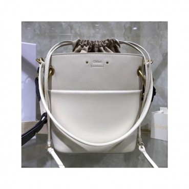 Chole 2019 Roy Leather Bucket Tote Shoulder Bag, 20/23cm -  끌로에 2019 로이 레더 버킷 토트 숄더백,CLB0098,20/23cm,화이트