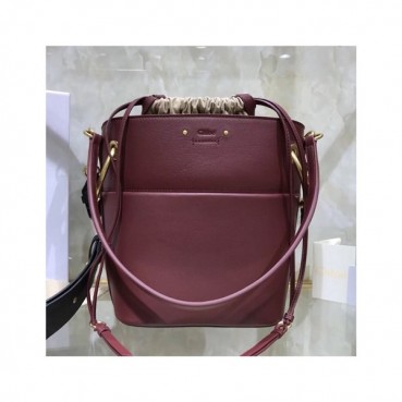 Chole 2019 Roy Leather Bucket Tote Shoulder Bag, 20/23cm -  끌로에 2019 로이 레더 버킷 토트 숄더백,CLB0097,20/23cm,와인