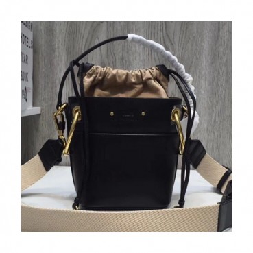 Chole 2019 Roy Leather Bucket Tote Shoulder Bag, 20/23cm -  끌로에 2019 로이 레더 버킷 토트 숄더백,CLB0096,20/23cm,블랙