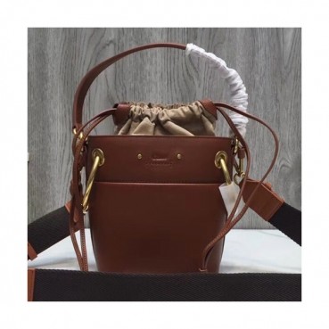 Chole 2019 Roy Leather Bucket Tote Shoulder Bag, 20cm -  끌로에 2019 로이 레더 버킷 토트 숄더백,CLB0097,20cm,브라운