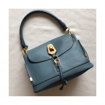 Chole 2019 Owen Leather Tote Shoulder Bag, 32cm -  끌로에 2019 오웬 레더 토트 숄더백,CLB0082,32cm,블루